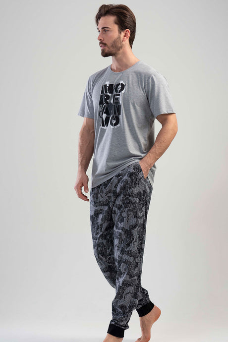 CEPLI ERKEK P.SUPREM O YAKA KISA KOL MANSETLI PIJAMA TAKIM