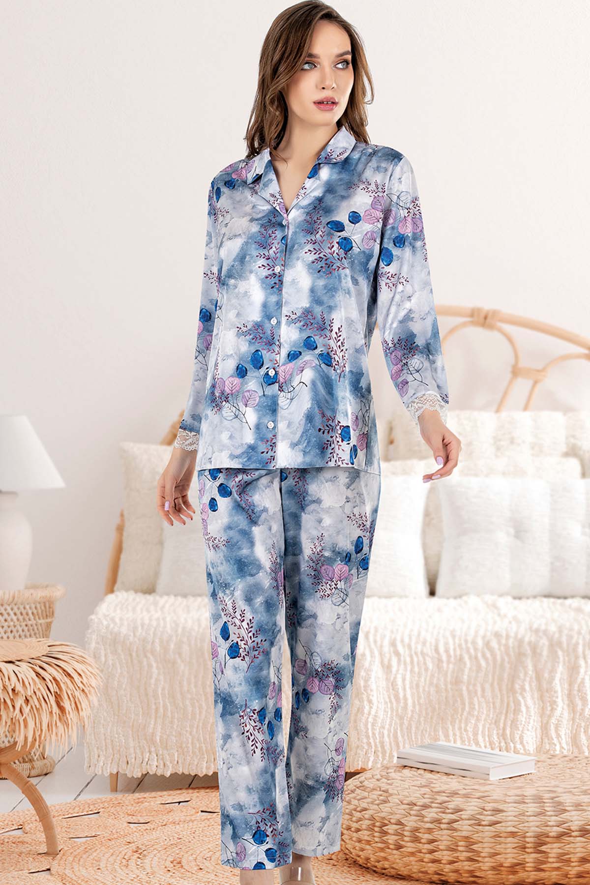 KADIN PİJAMA TK SATEEN %95 POLYESTER %5 ELASTANE