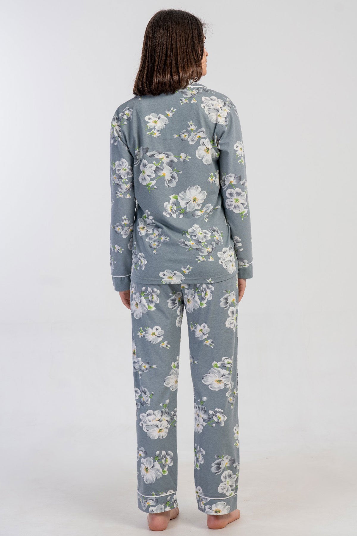 KADIN SUPREM TAMAMI DUGMELI UZUN KOL PIJAMA TAKIM