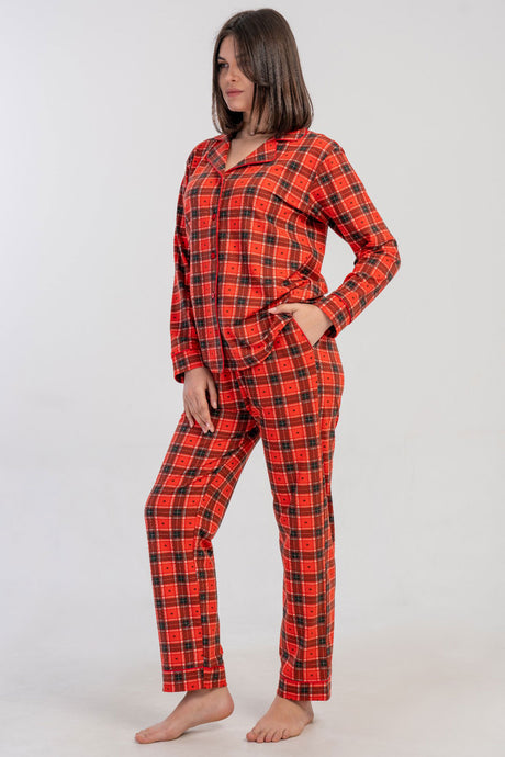 KADIN SUPREM TAMAMI DUGMELI UZUN KOL PIJAMA TAKIM