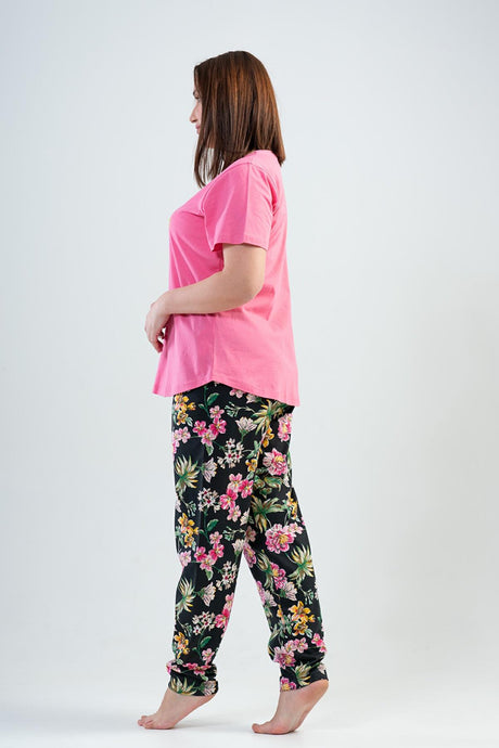 BAYAN P.SUPREM XXL O YAKA KISA KOL ETEGI OVAL PIJAMA TK