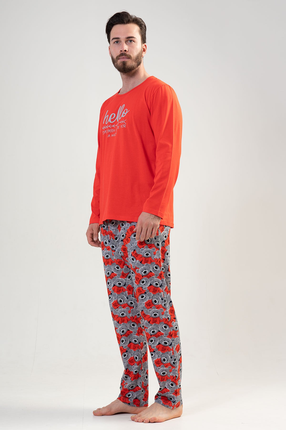 CEPLI ERKEK P.SUPREM O YAKA UZUN KOL PIJAMA TAKIM