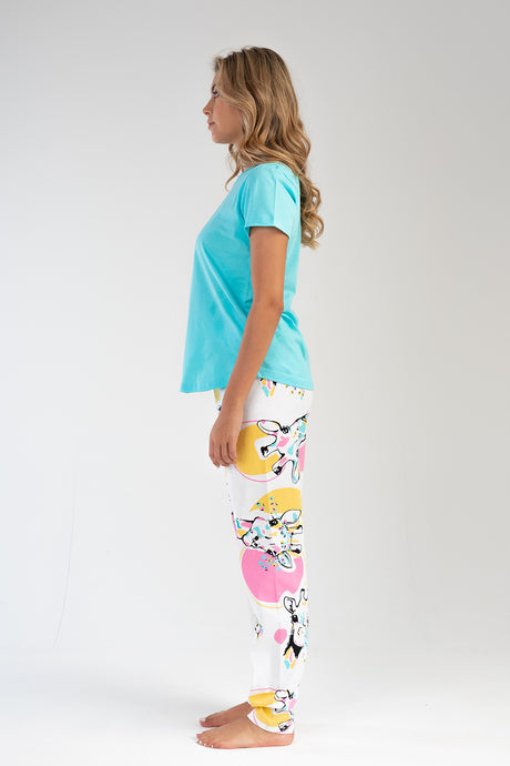 KADIN P.SUPREM O YAKA KISA KOL ETEGI OVAL PIJAMA TK