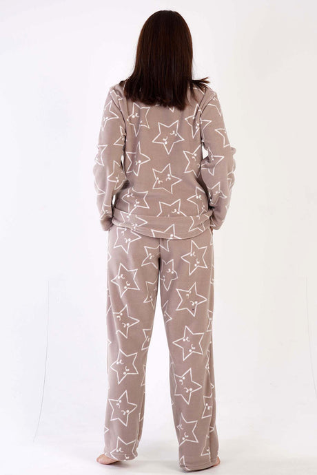 KADIN POLAR XXL O YAKA UZUN KOL ETEGI OVAL CEPLI PIJAMA TAKIM