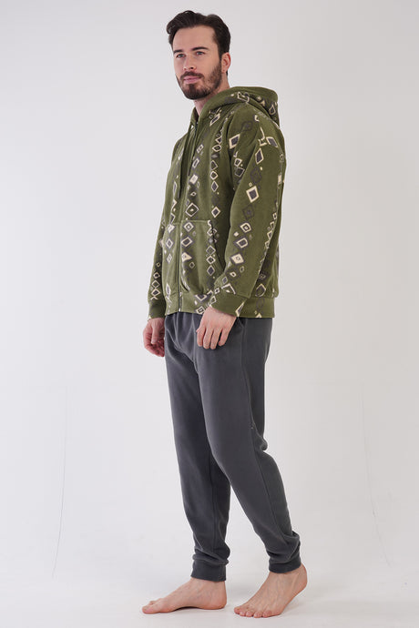Man Benna Fleece Zipper Detail Pyjama Set