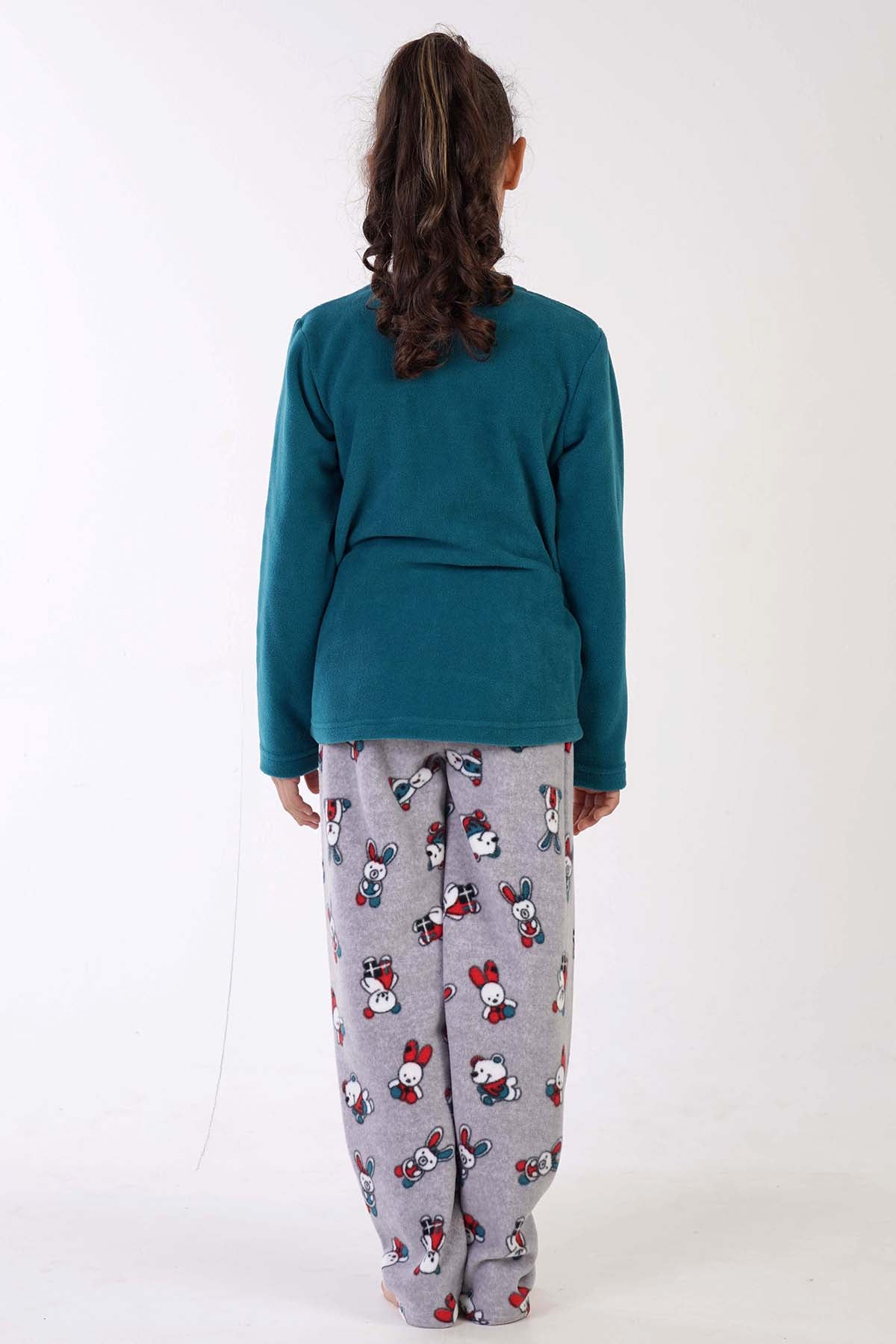 KIZ COCUK POLAR O YAKA UZUN KOL ETEGI OVAL PIJAMA TAKIM(9-10/15-16)