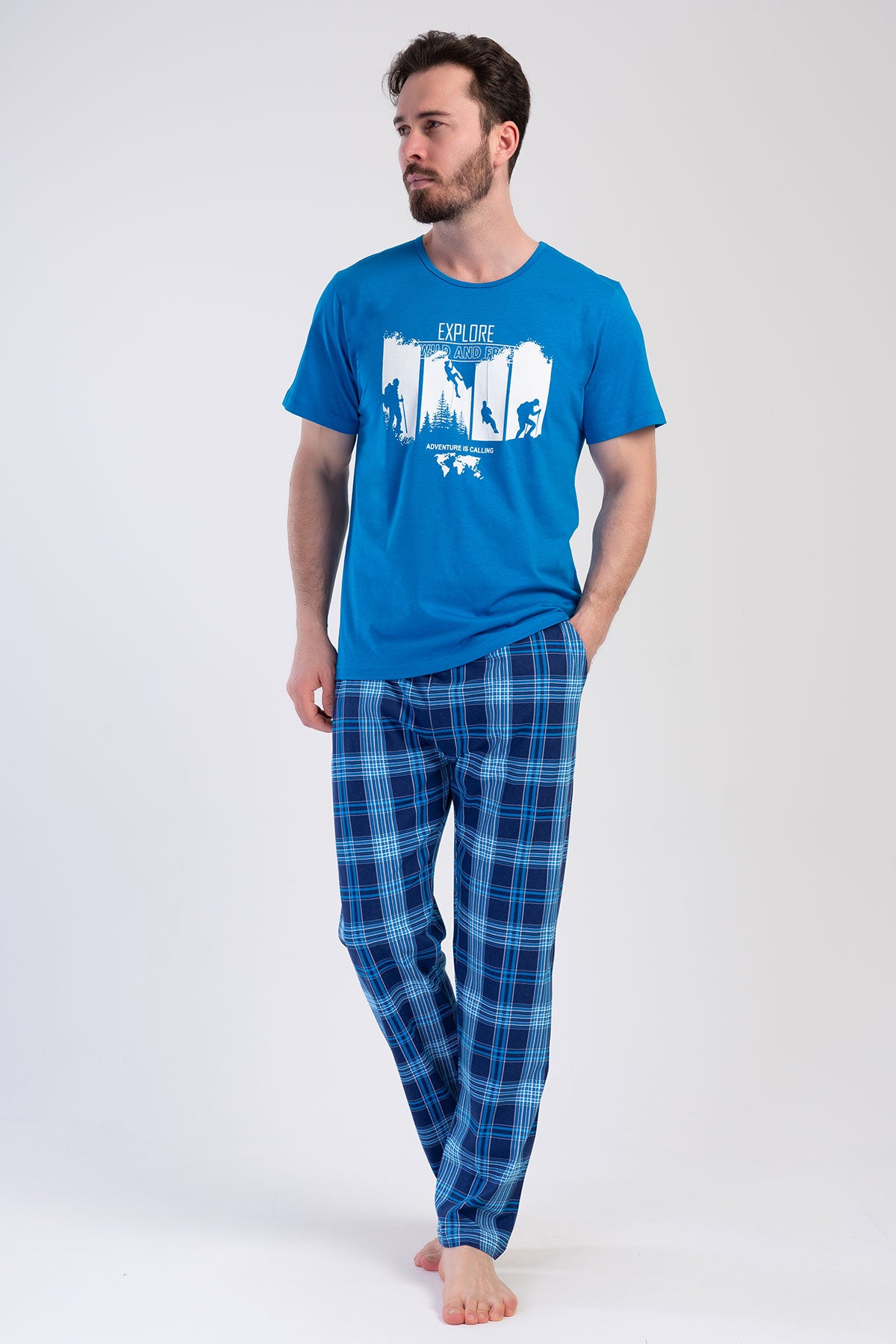 CEPLI ERKEK P.SUPREM XXL O YAKA KISA KOL PIJAMA TAKIM