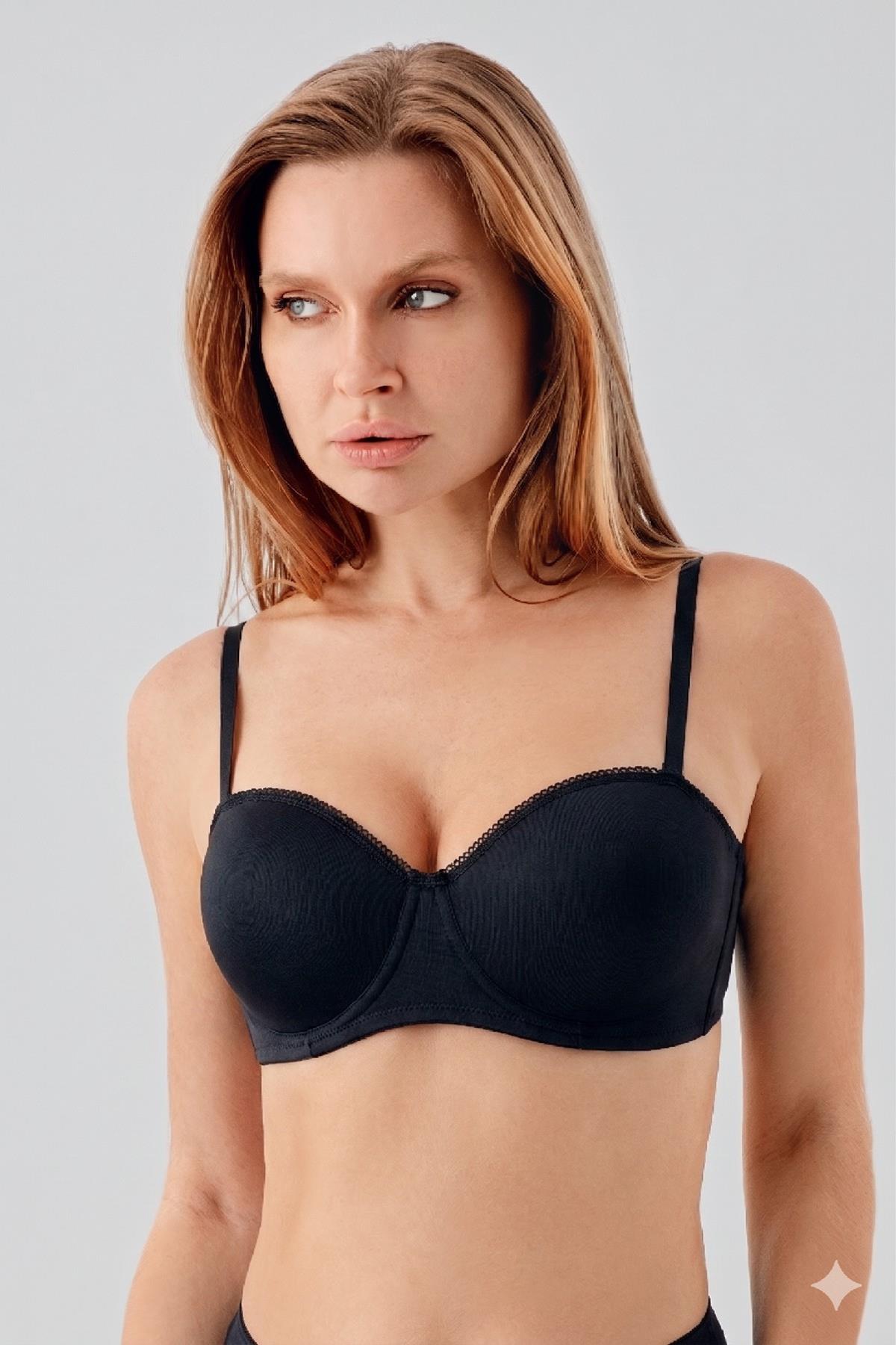 7045-Desteksiz B Cup Dantelli Sütyen (2 Li Askılı Pk)