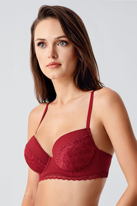 8390-Desteksiz C Cup Dantelli Sütyen (2 Li Askılı Pk)