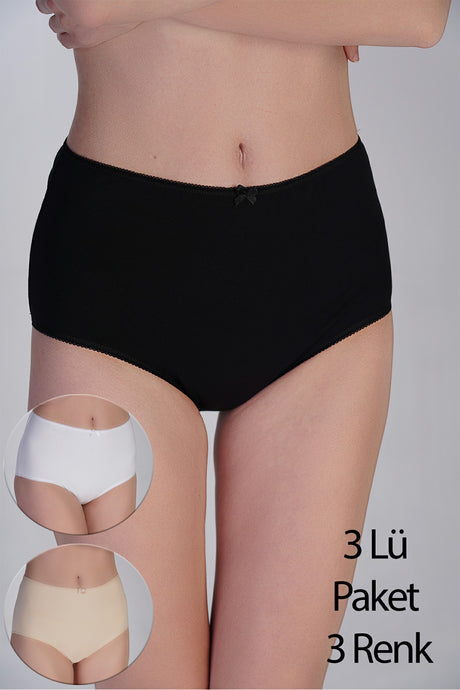5004-Yüksel Bel Bato Penye 3 lü Külot (Kutulu) 365004