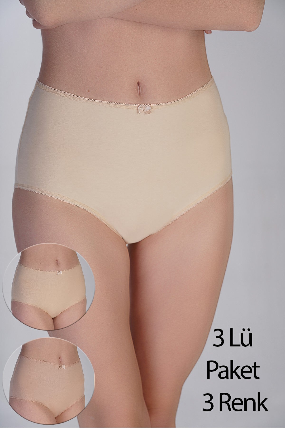 5004-Yüksel Bel Bato Penye 3 lü Külot (Kutulu) 365004