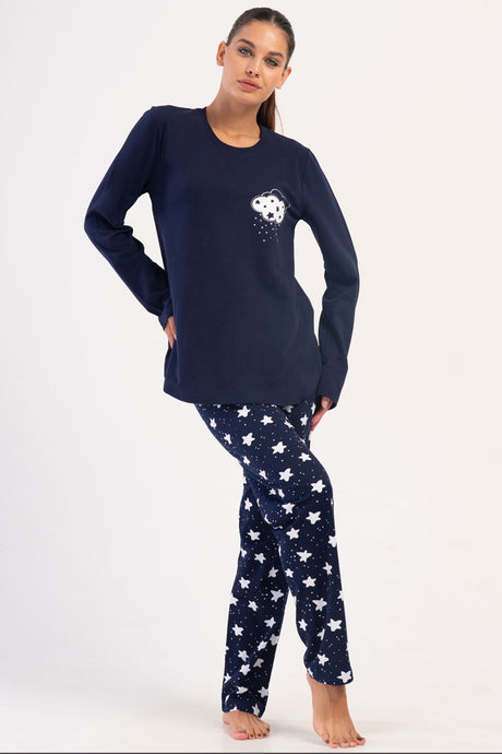 KADIN 2IPLIK XXL O YAKA UZUN KOL ETEGI OVAL PIJAMA TAKIM 403024