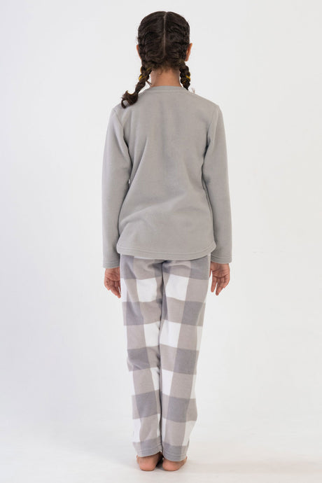 KIZ COCUK POLAR O YAKA UZUN KOL ETEGI OVAL PIJAMA TAKIM(9-10/15-16)