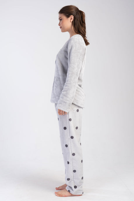KADIN SOFT XXL O YAKA UZUN KOL ETEGI OVAL CEPLI PIJAMA TAKIM