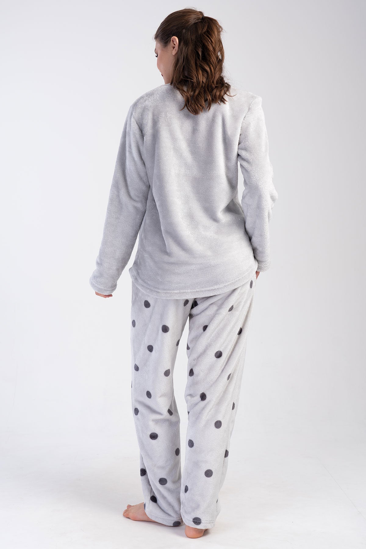 KADIN SOFT XXL O YAKA UZUN KOL ETEGI OVAL CEPLI PIJAMA TAKIM