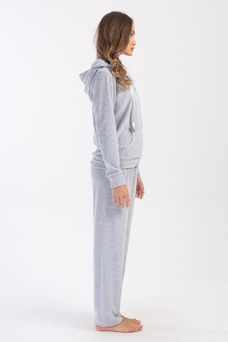 Woman Velvet Zipper & Pocket Detail Tracksuit