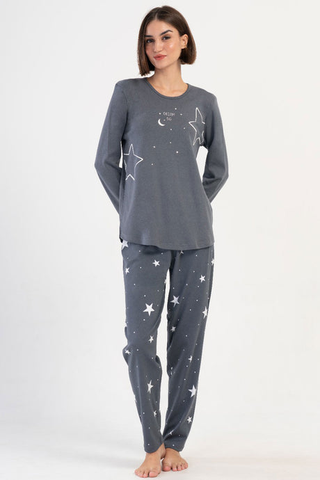 KADIN INTERLOK XXL O YAKA UZUN KOL ETEGI OVAL PIJAMA TAKIM