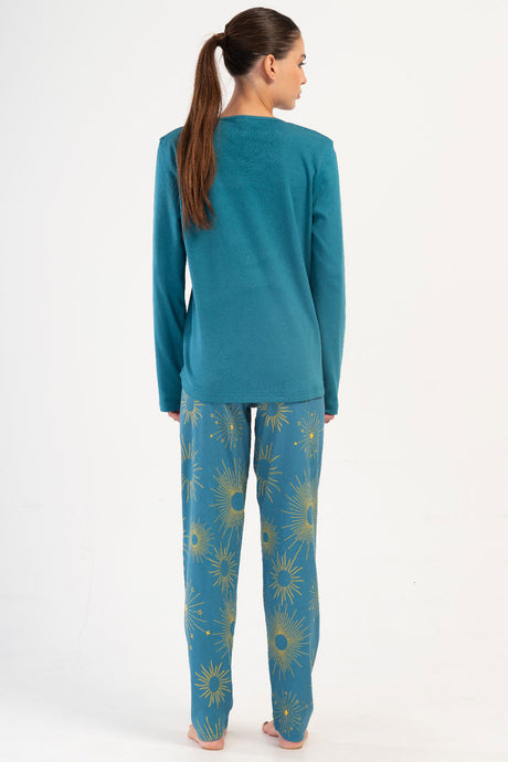 KADIN INTERLOK XXL O YAKA UZUN KOL ETEGI OVAL PIJAMA TAKIM