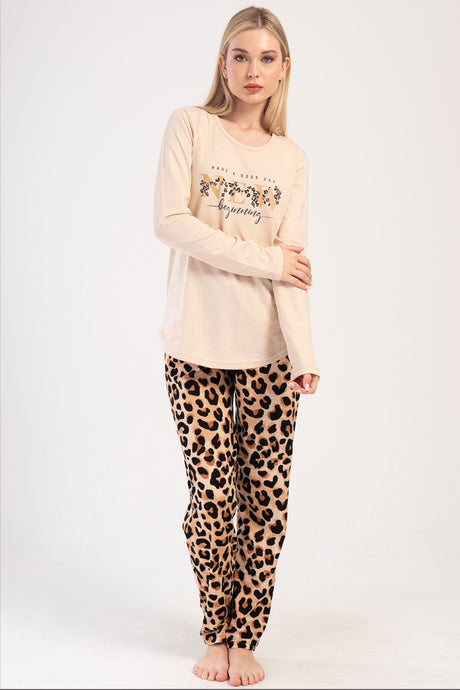 KADIN P.SUPREM O YAKA UZUN KOL ETEGI OVAL PIJAMA TAKIM