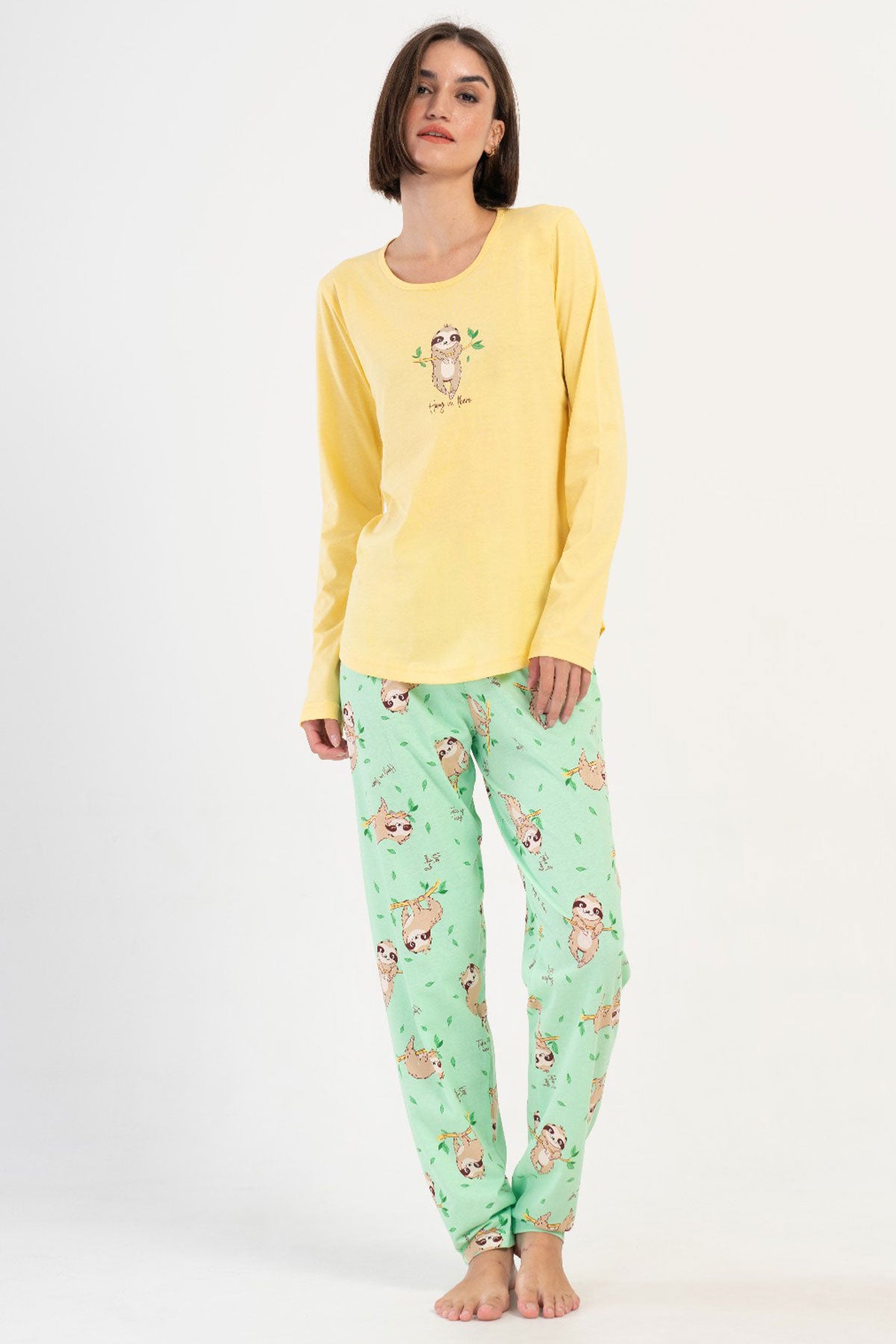 KADIN P.SUPREM O YAKA UZUN KOL ETEGI OVAL PIJAMA TAKIM 405231