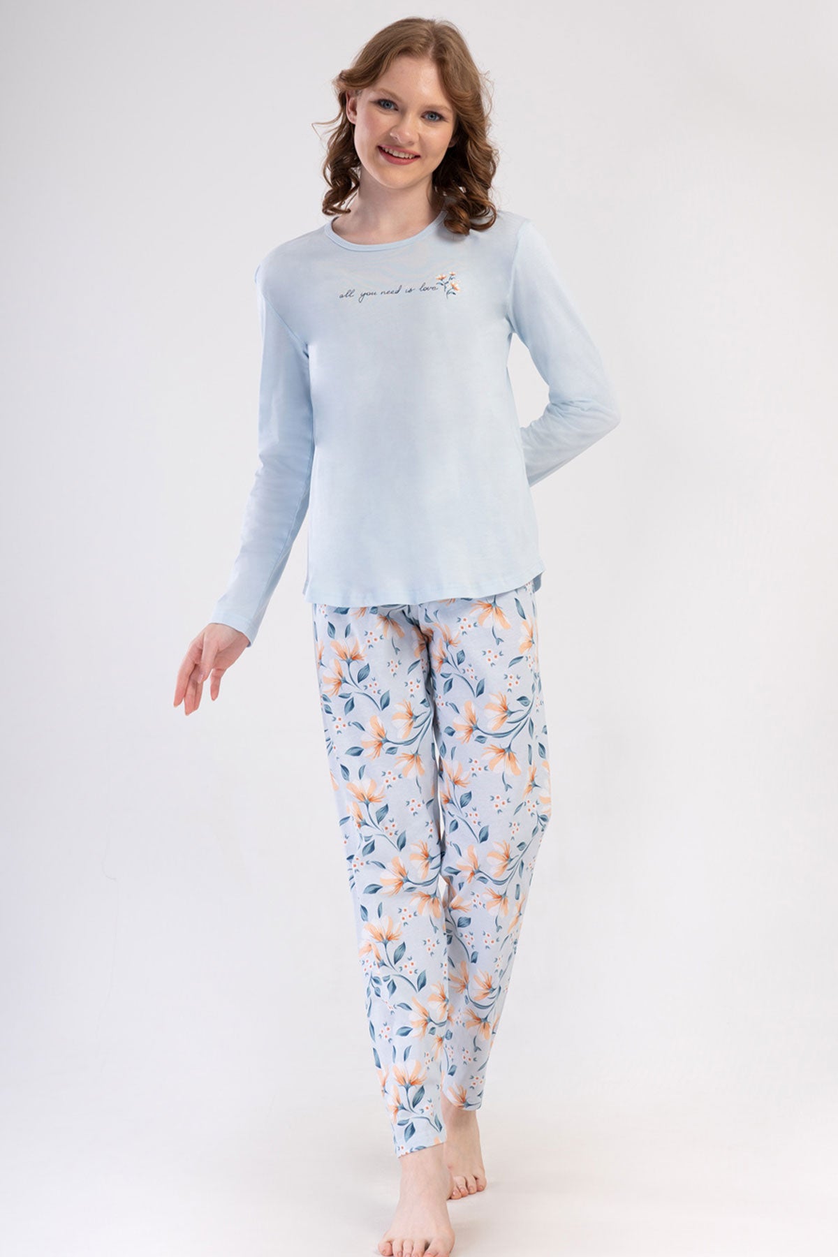 KADIN P.SUPREM O YAKA UZUN KOL ETEGI OVAL PIJAMA TAKIM