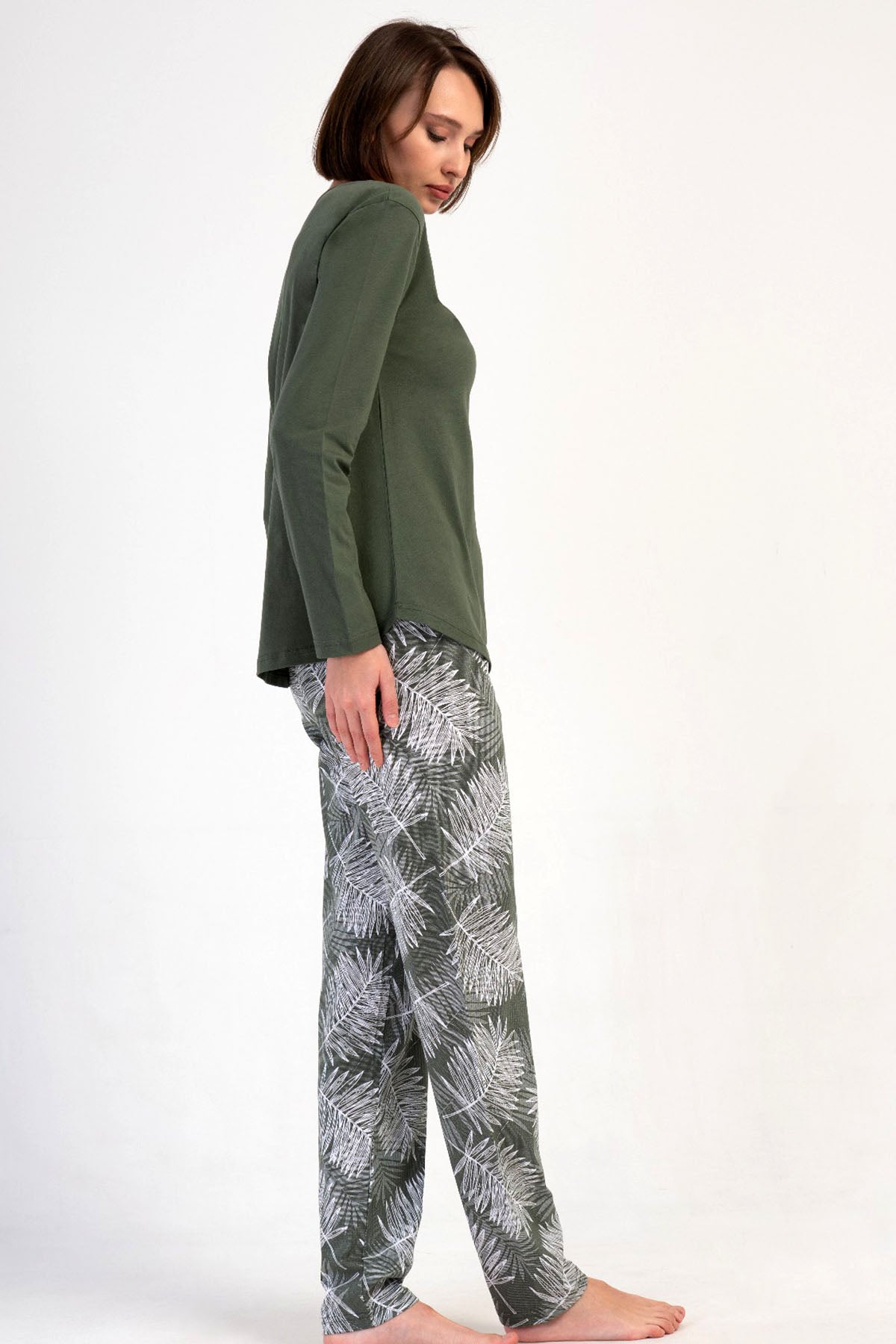 KADIN P.SUPREM O YAKA UZUN KOL ETEGI OVAL PIJAMA TAKIM