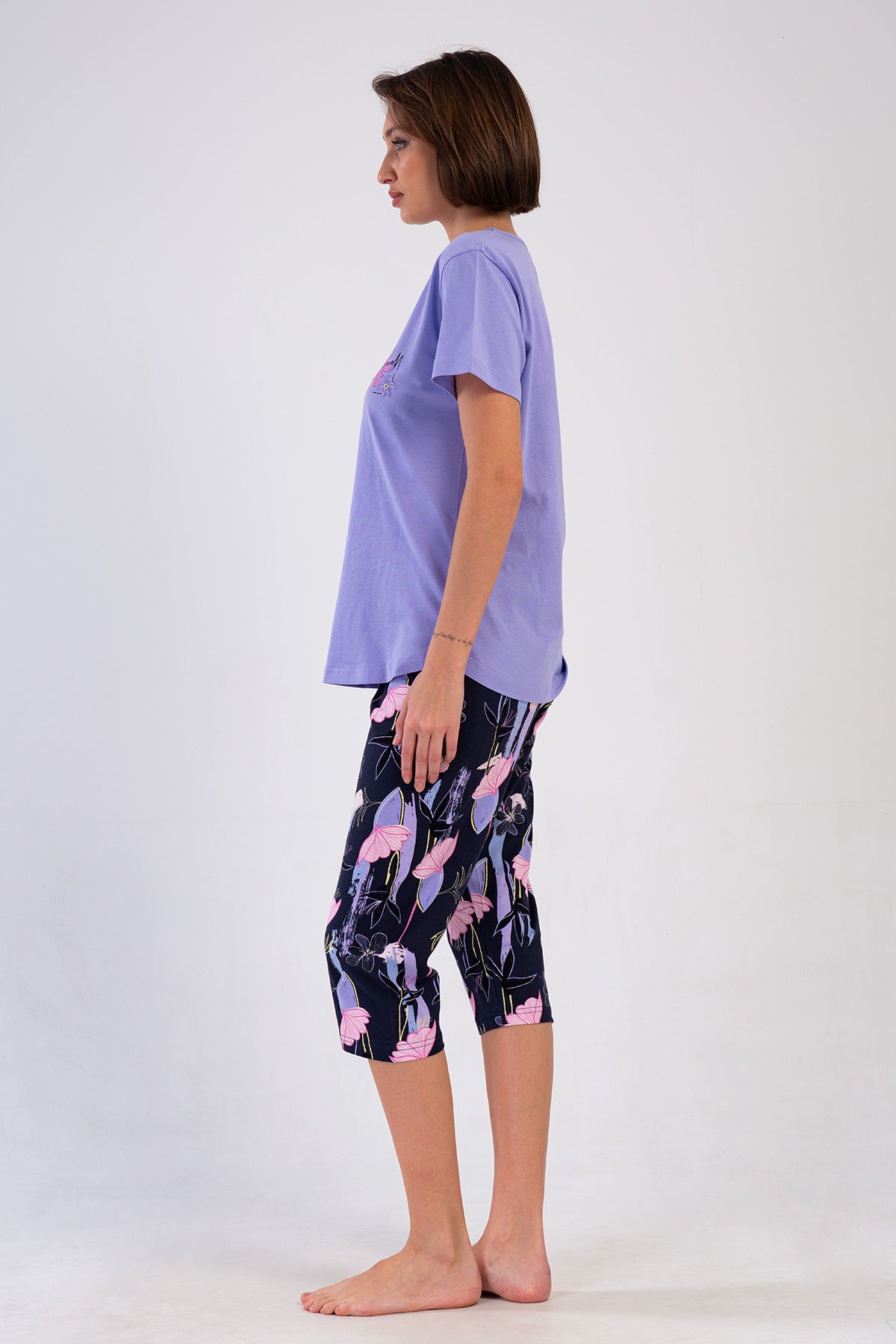 Woman Lilac Supreme Big Size Capri Set