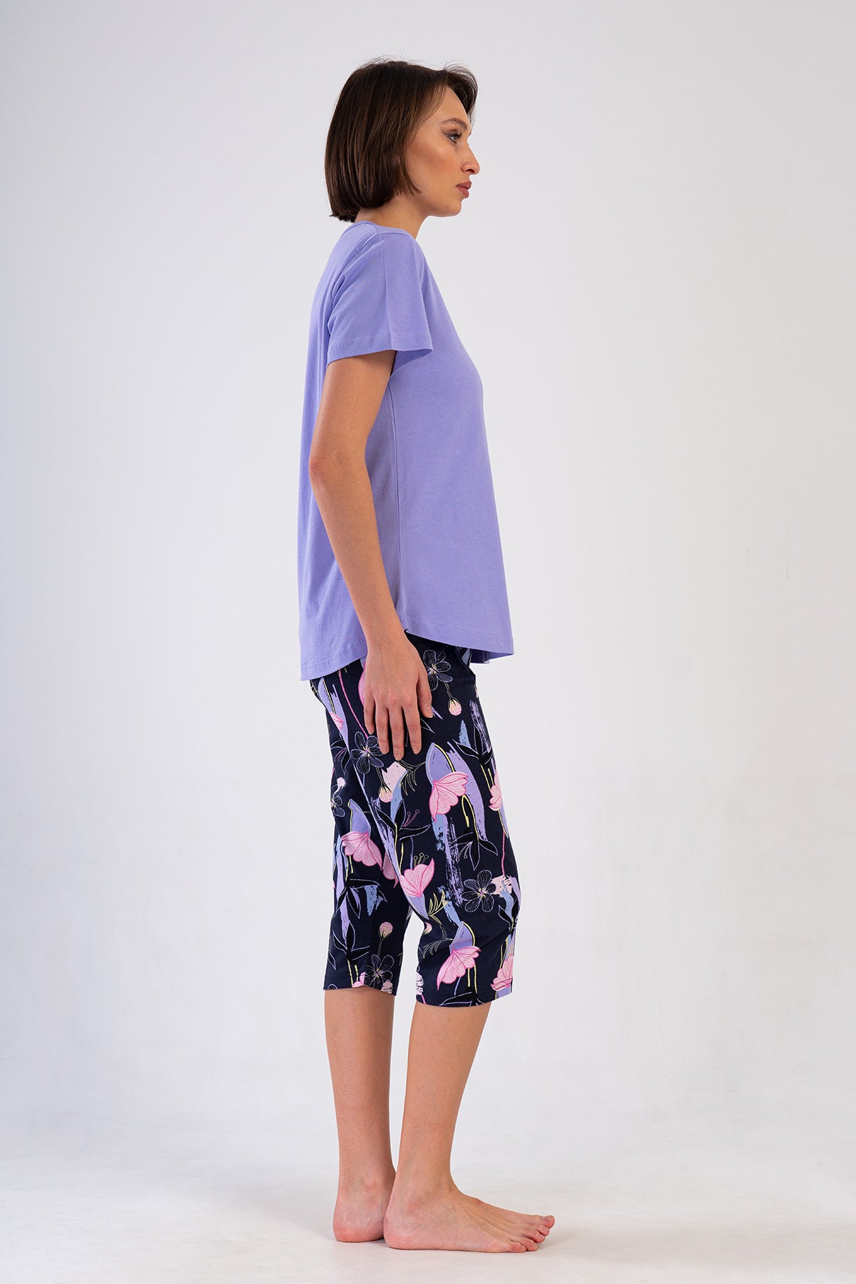 Woman Lilac Supreme Big Size Capri Set