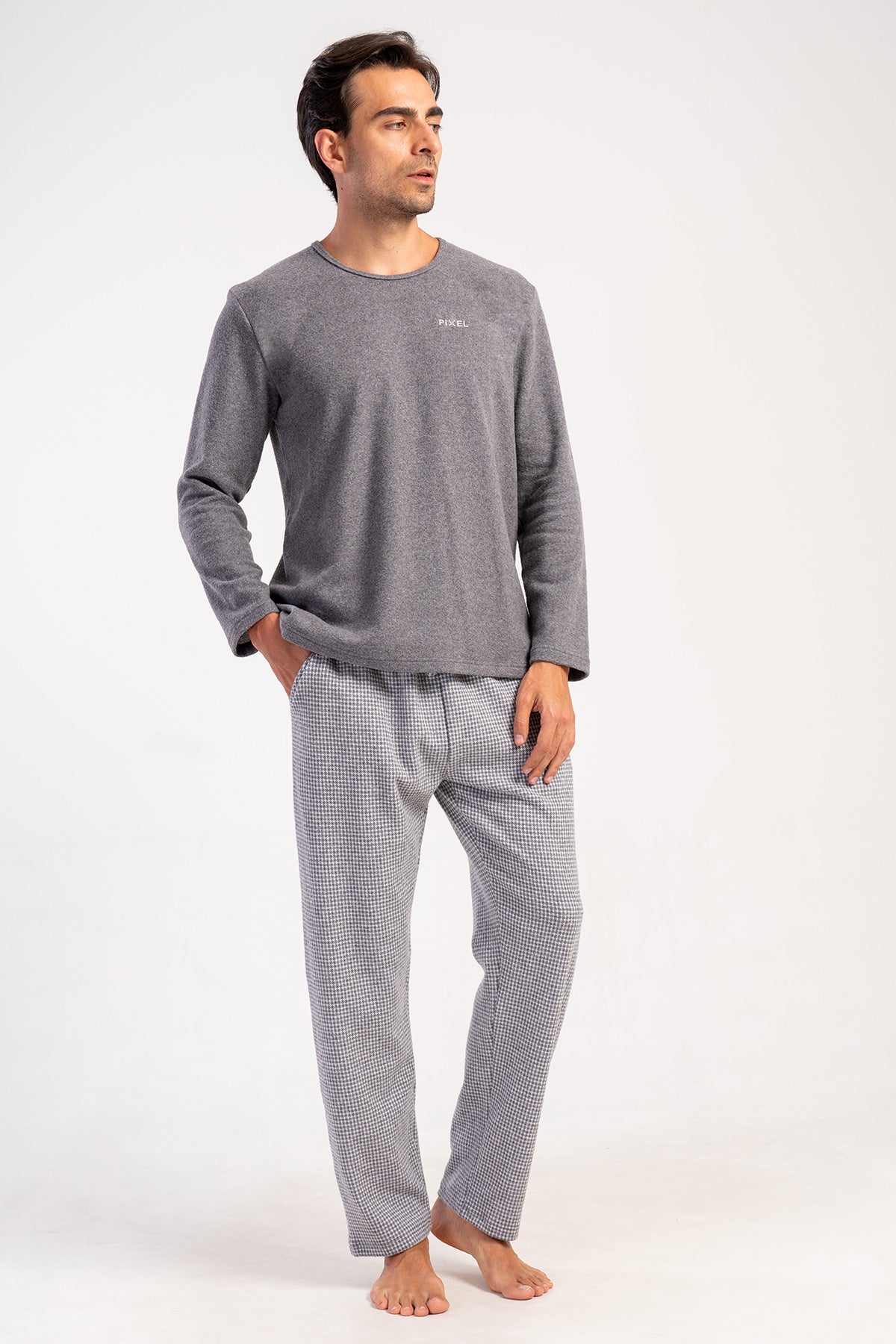 Man Interlock Fume Pocket Detail Pixel Pyjama Set