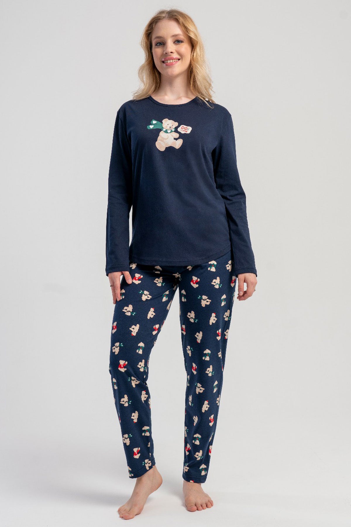 KADIN P.SUPREM O YAKA UZUN KOL ETEGI OVAL PIJAMA TAKIM