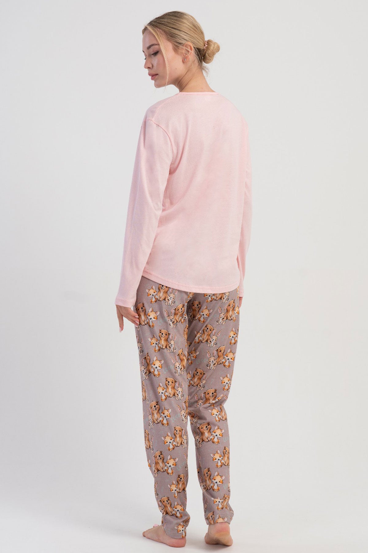 KADIN P.SUPREM O YAKA UZUN KOL ETEGI OVAL PIJAMA TAKIM