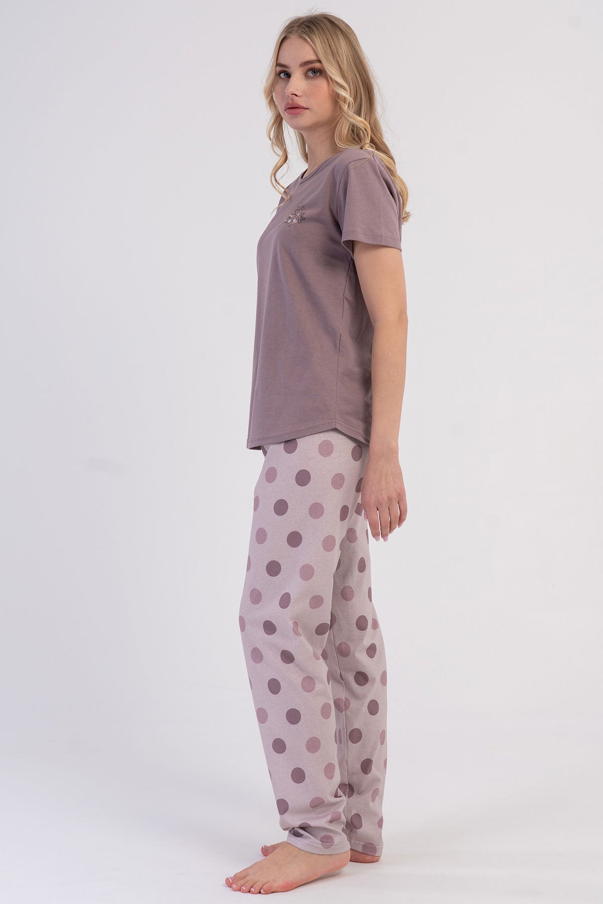 KADIN P.SUPREM O YAKA KISA KOL ETEGI OVAL PIJAMA TAKIM