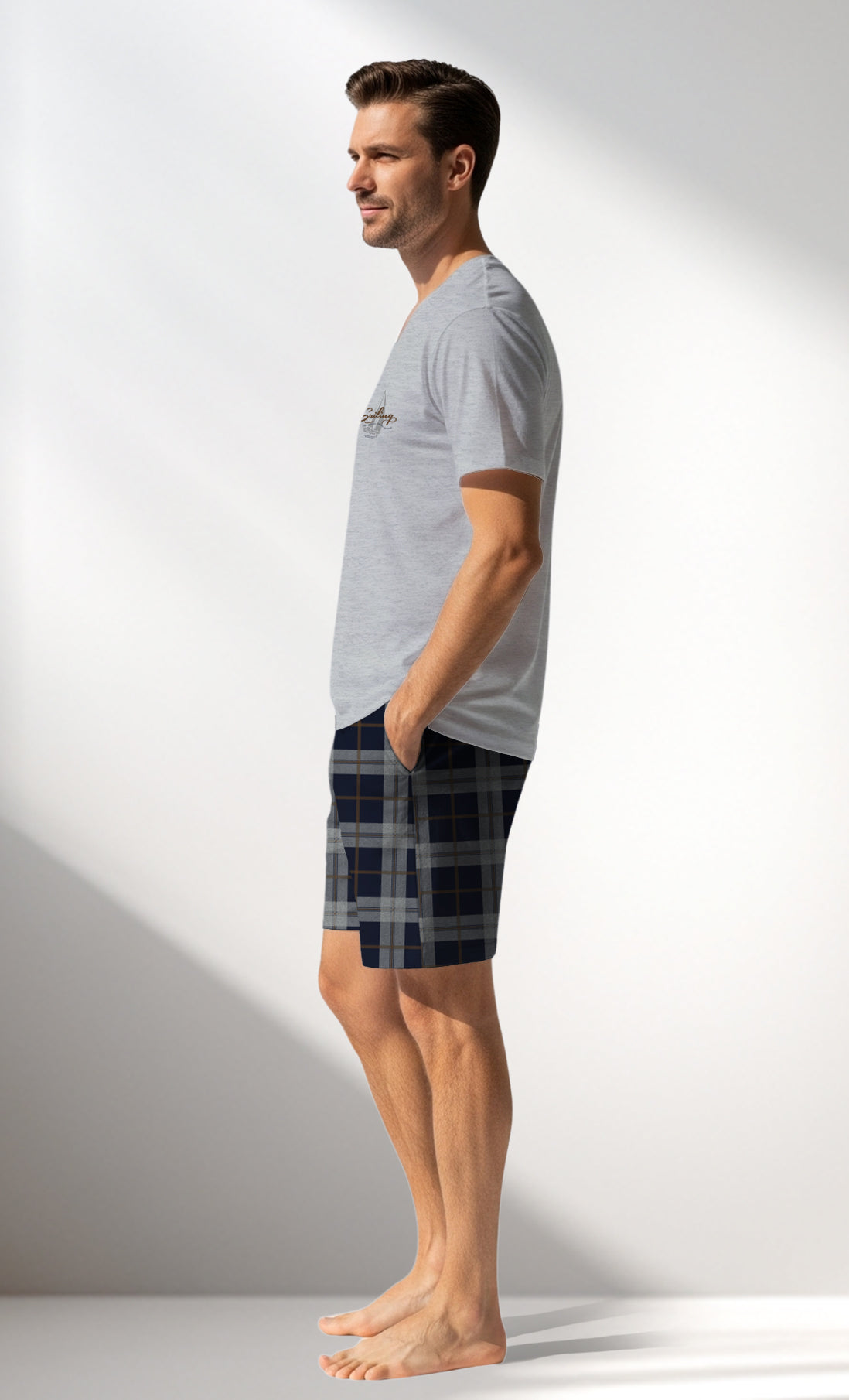 Man Supreme PacificSoul V Neck Short Set - B-G-0 - Image 2