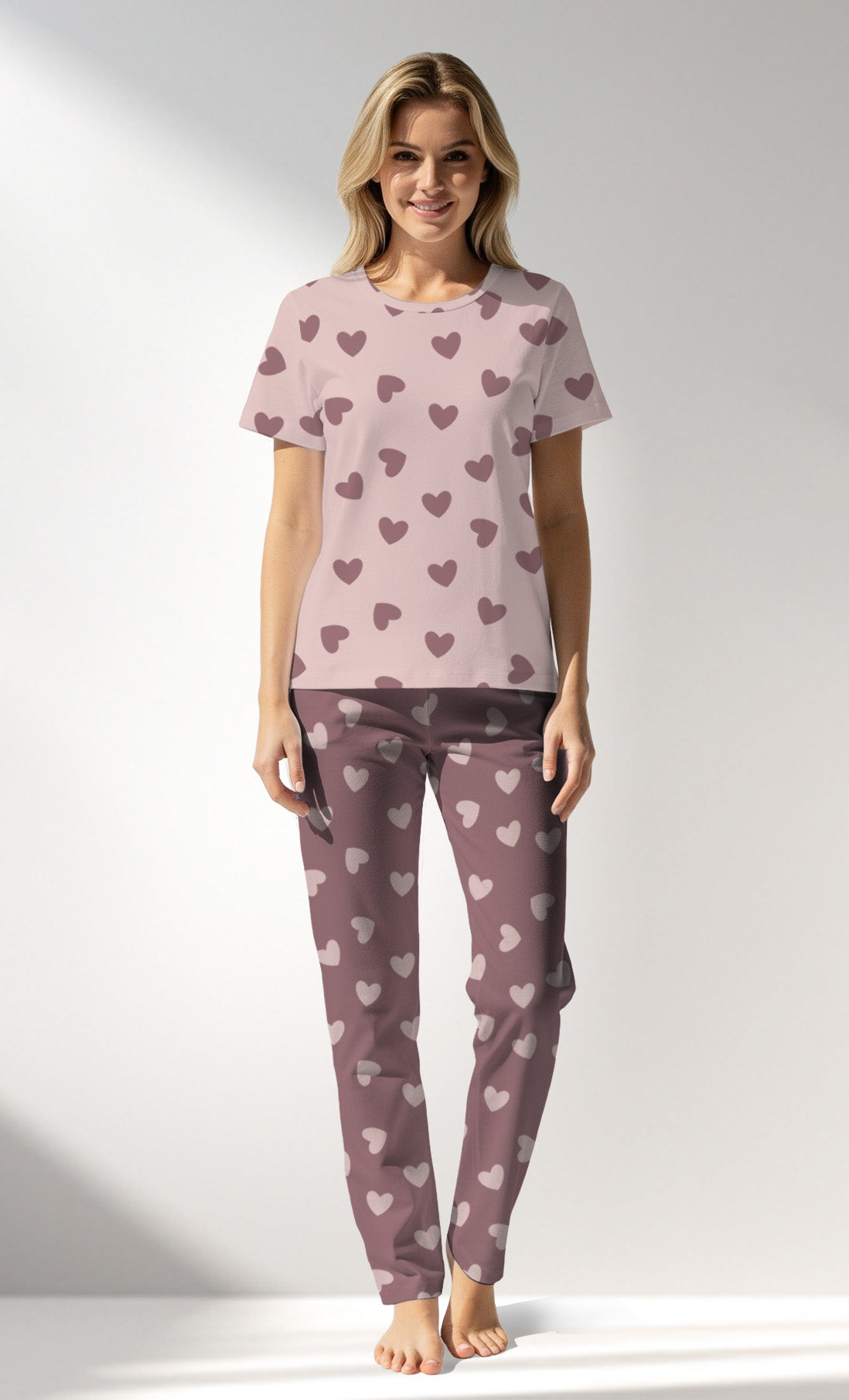 Woman Supreme BigHeart Pyjama Set - ROTASYON (ACIK ZEMIN) - Image 1