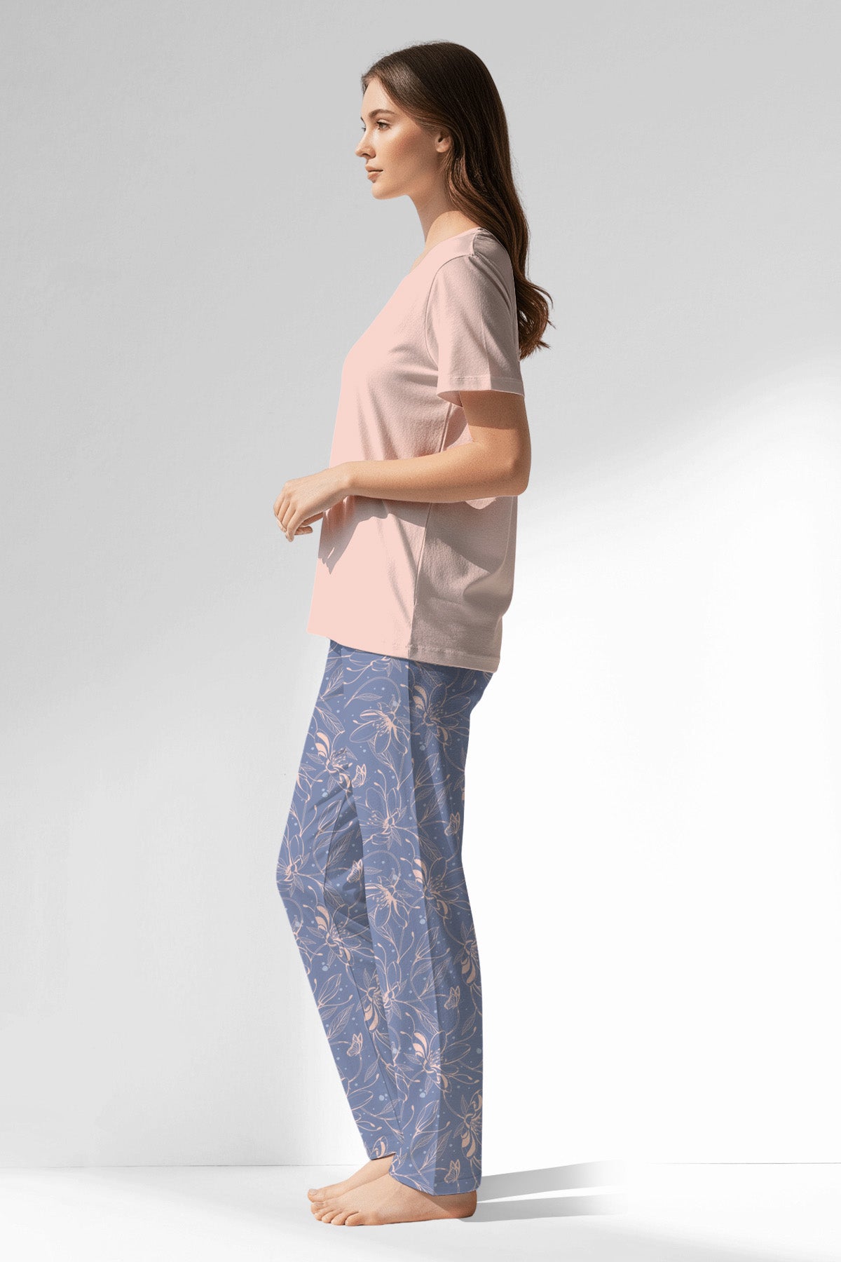 Woman Polyviscon Aurella Pyjama Set - PEMBE - Image 2