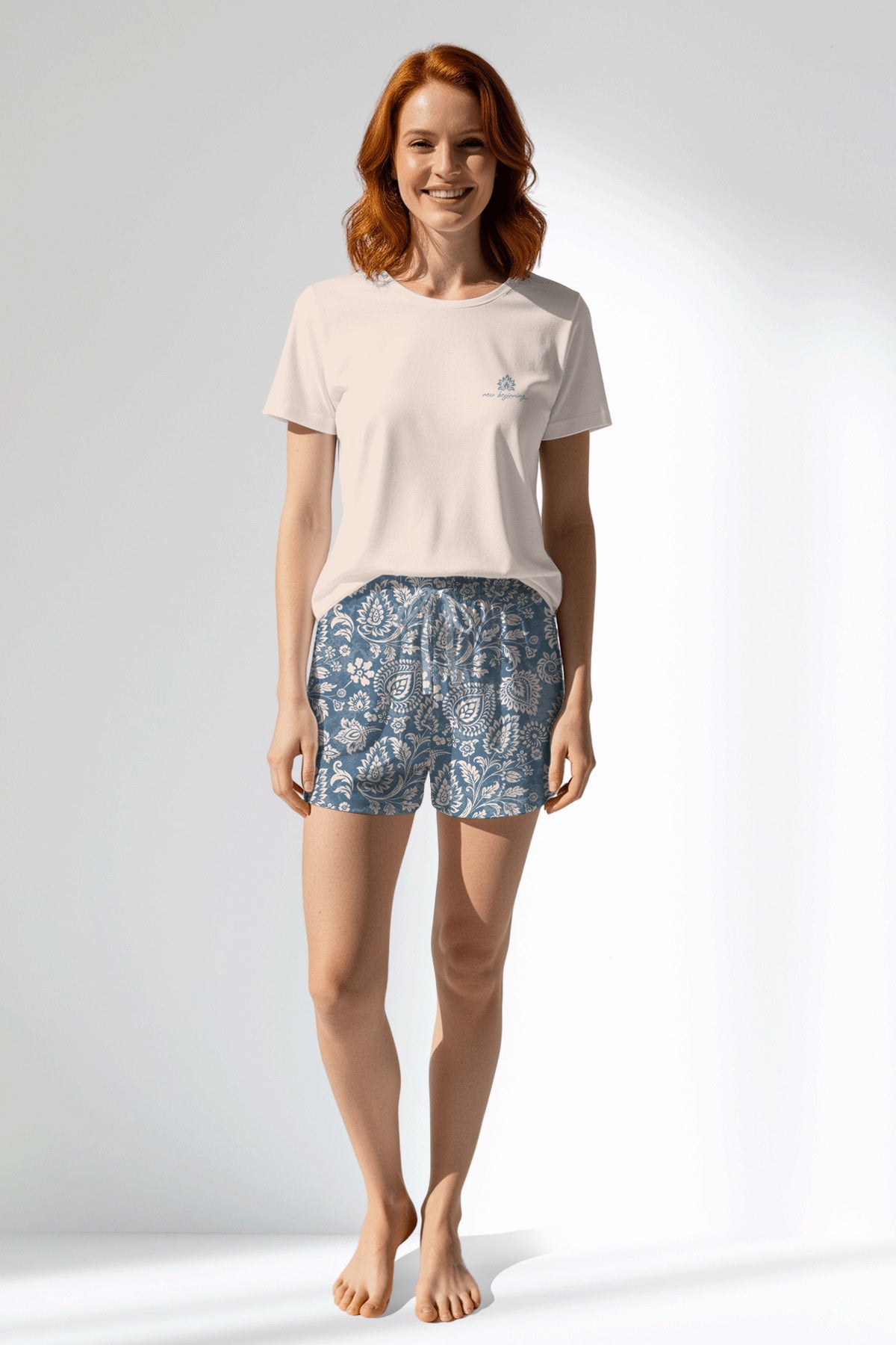 Woman Polyviscon Edelia Short Set - B-PEMBE - Image 1