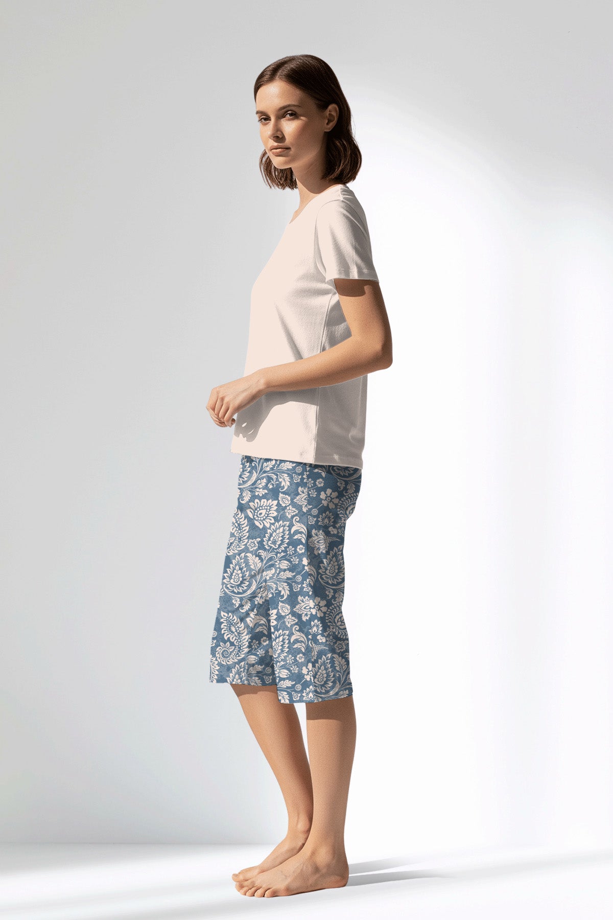 Woman Polyviscon Edelia Capri Set - B-PEMBE - Image 2