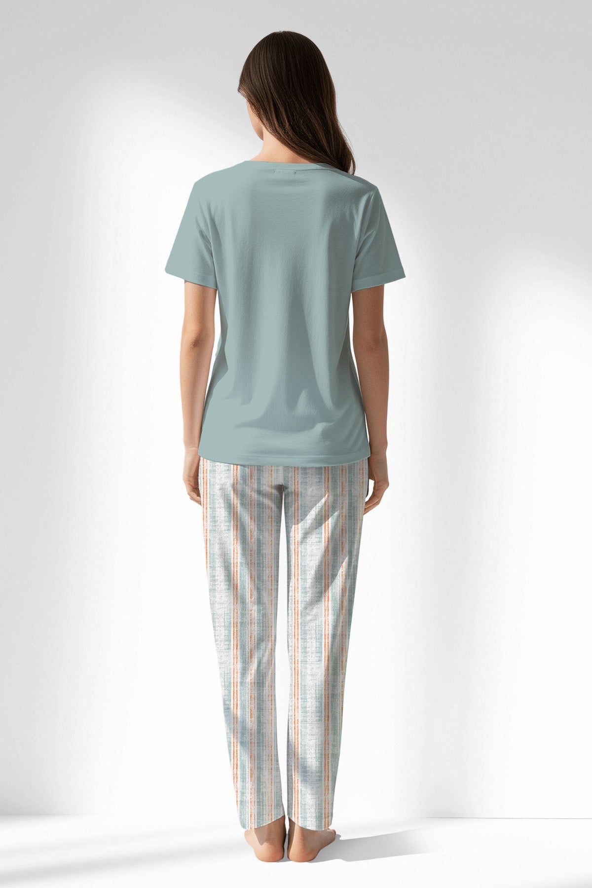 Woman Polyviscon Liner Pyjama Set - BLUE HAZE - Image 3