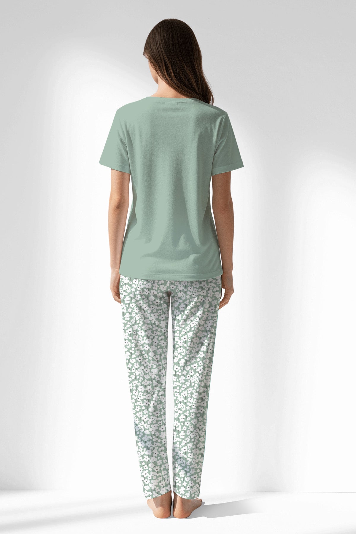Woman Polyviscon Vanilla Pyjama Set - B-AQUA FOAM - Image 3