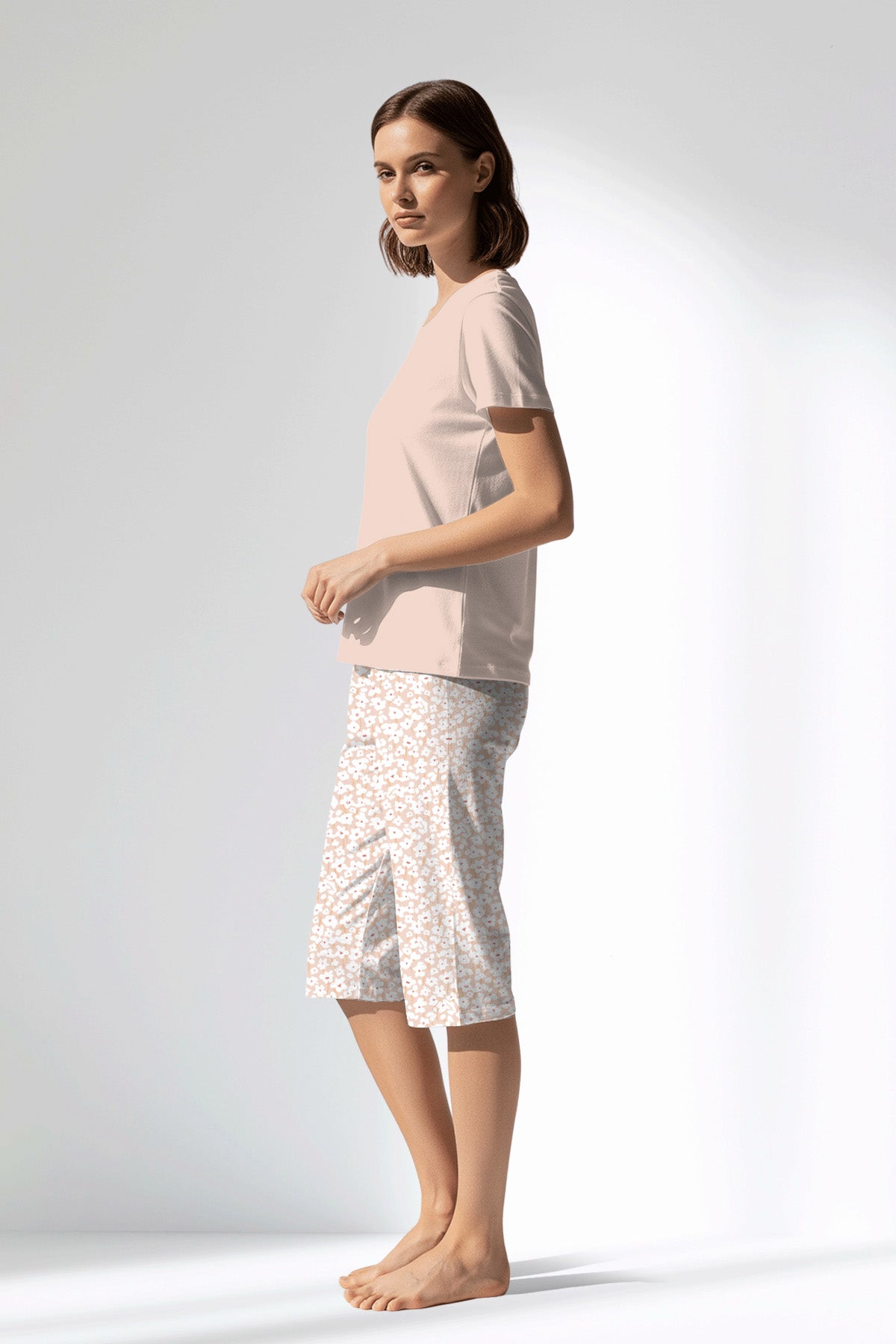 Woman Polyviscon Vanilla Capri Set - AQUA FOAM - Image 2
