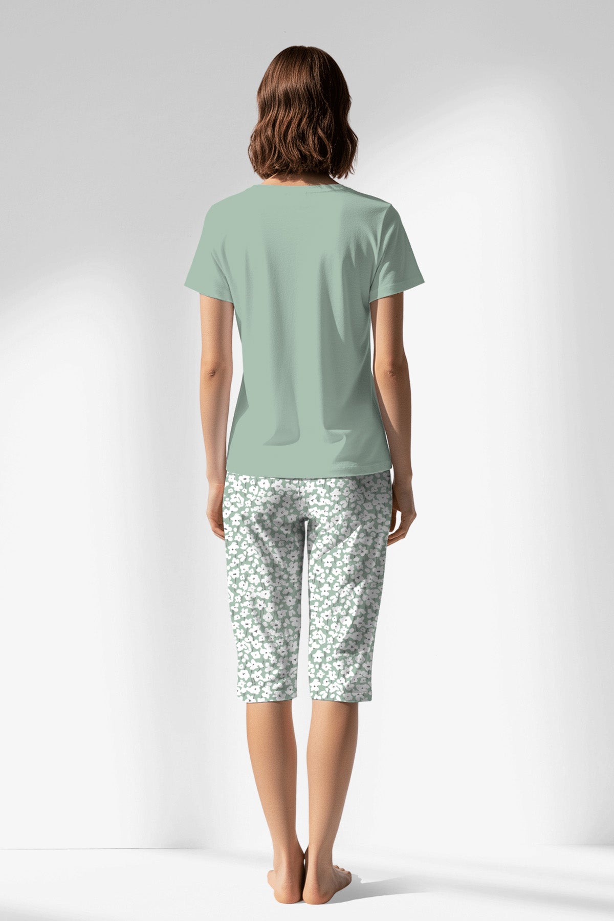 Woman Polyviscon Vanilla Capri Set - B-SOFT PINK - Image 1