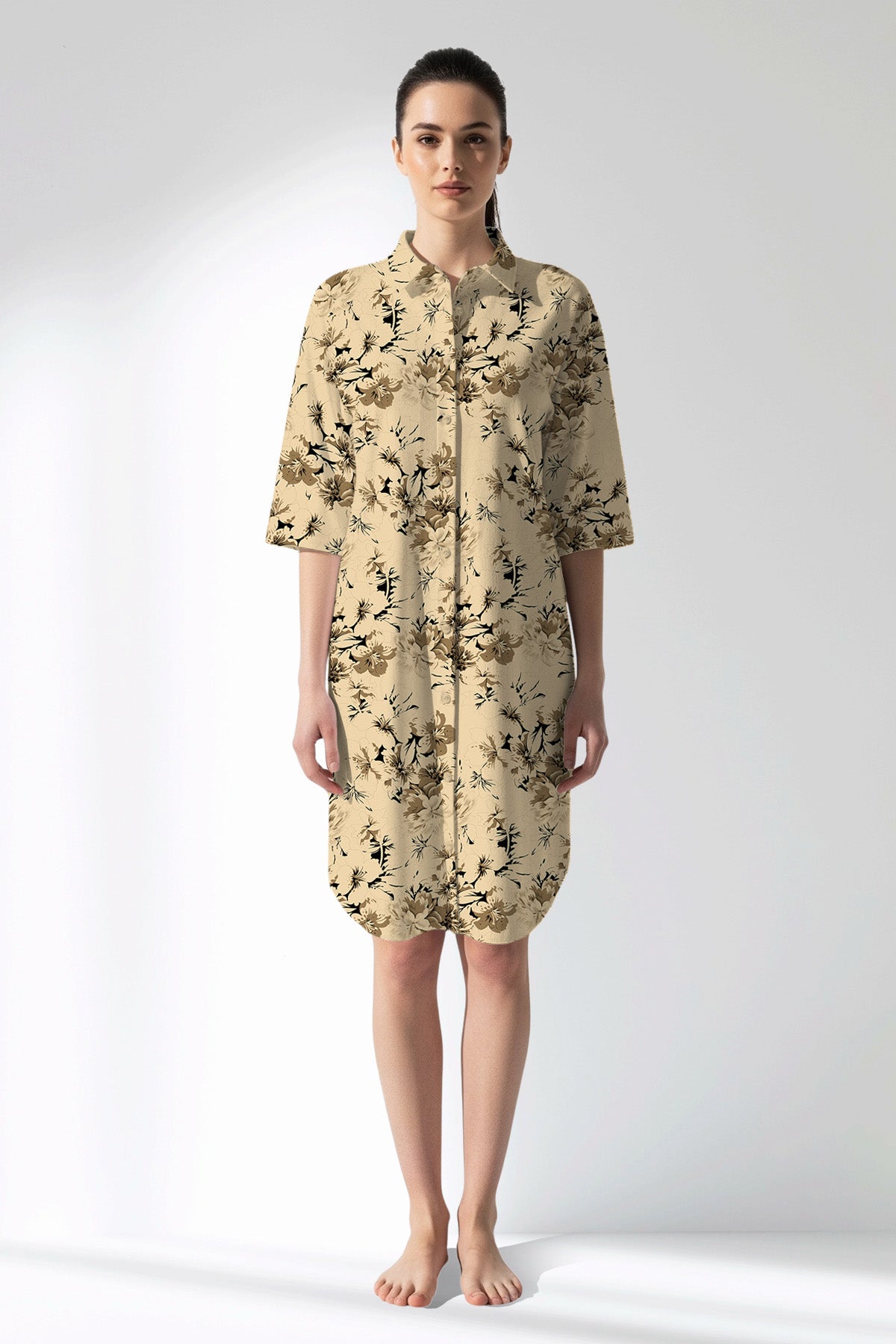 Woman Polyviscon Fleuron Shirt Tunic - ROTASYON - Image 1
