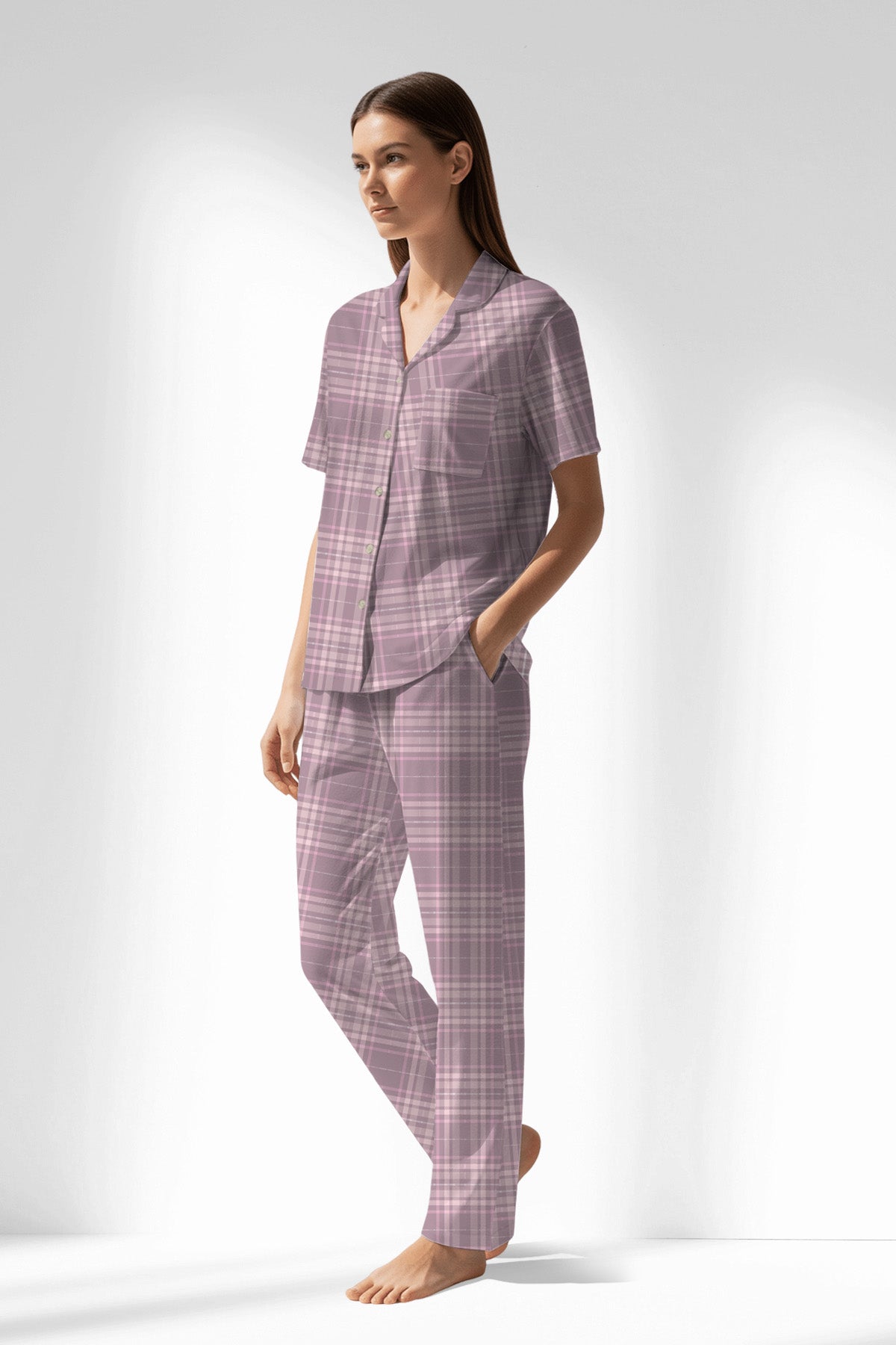 Woman Polyviscon TidyPatch Buttoned Pyjama Set - ROTASYON - Image 2