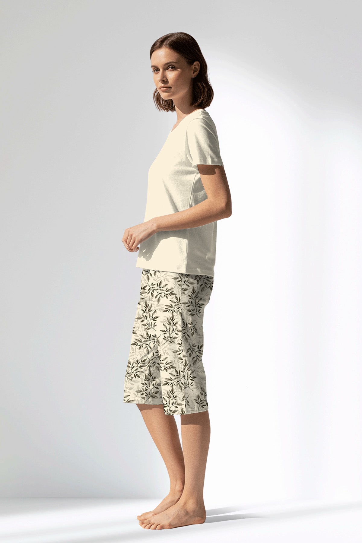 Woman Polyviscon DuskFlora Capri Set - METRAJ ZEMIN - Image 2