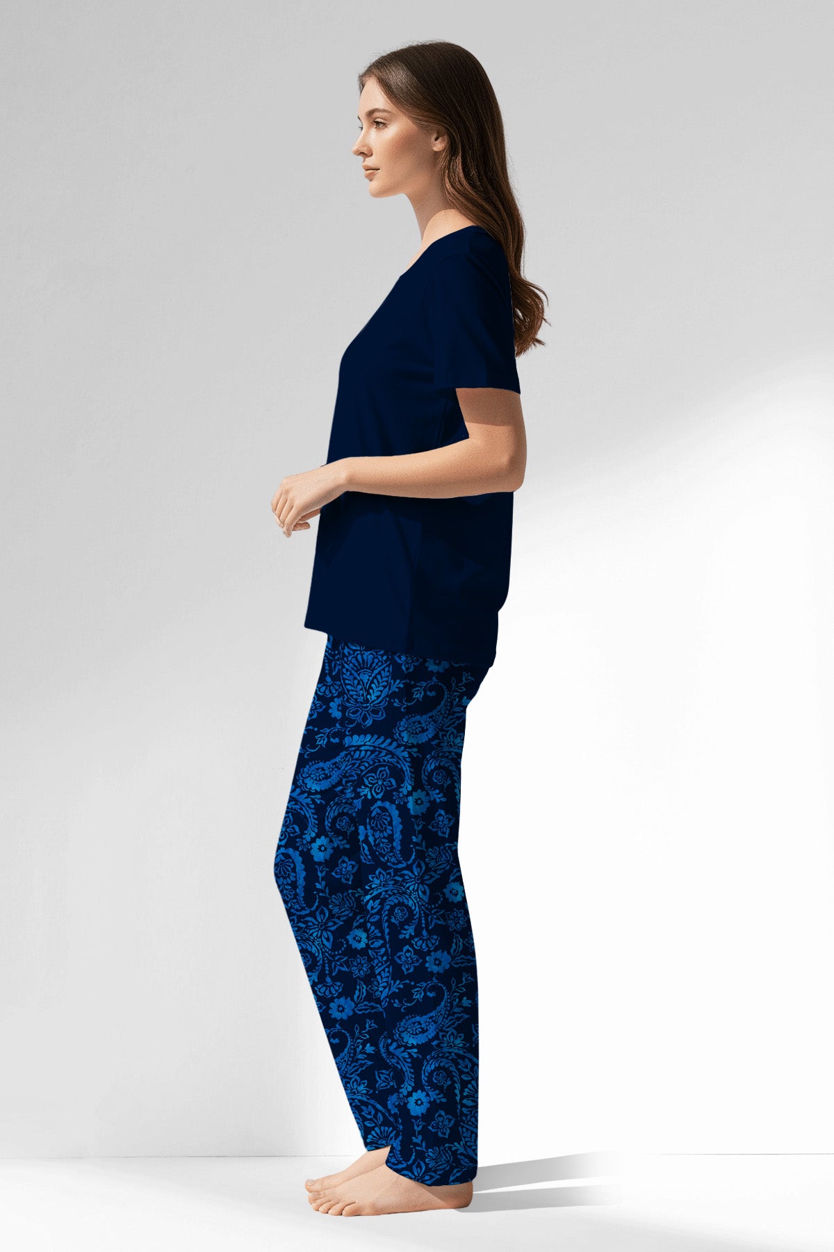 Woman Polyviscon Petarel Pyjama Set - METRAJ ZEMIN - Image 2