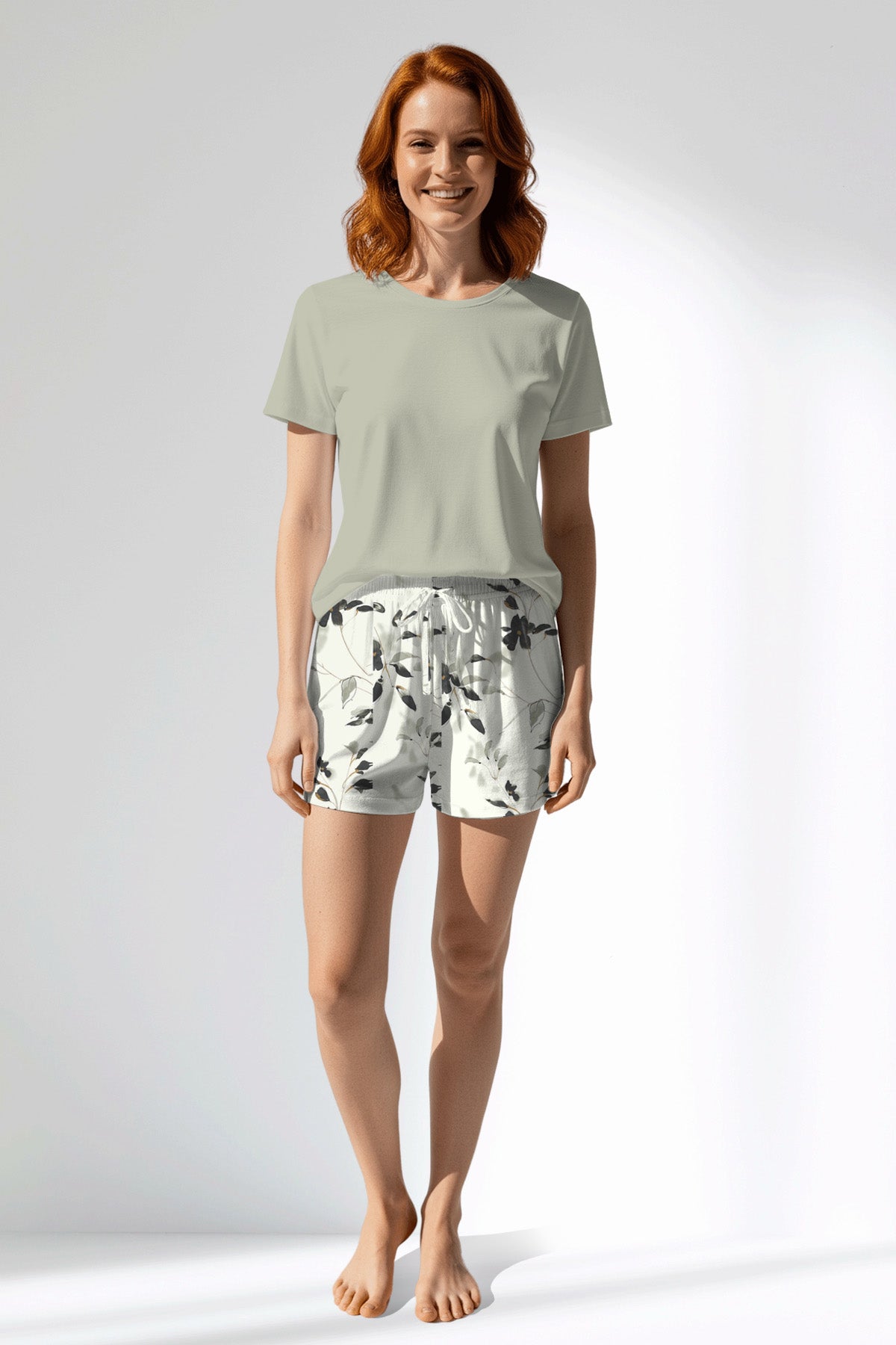 Woman Polyviscon Armonelle Short Set - METRAJ ZEMIN - Image 1