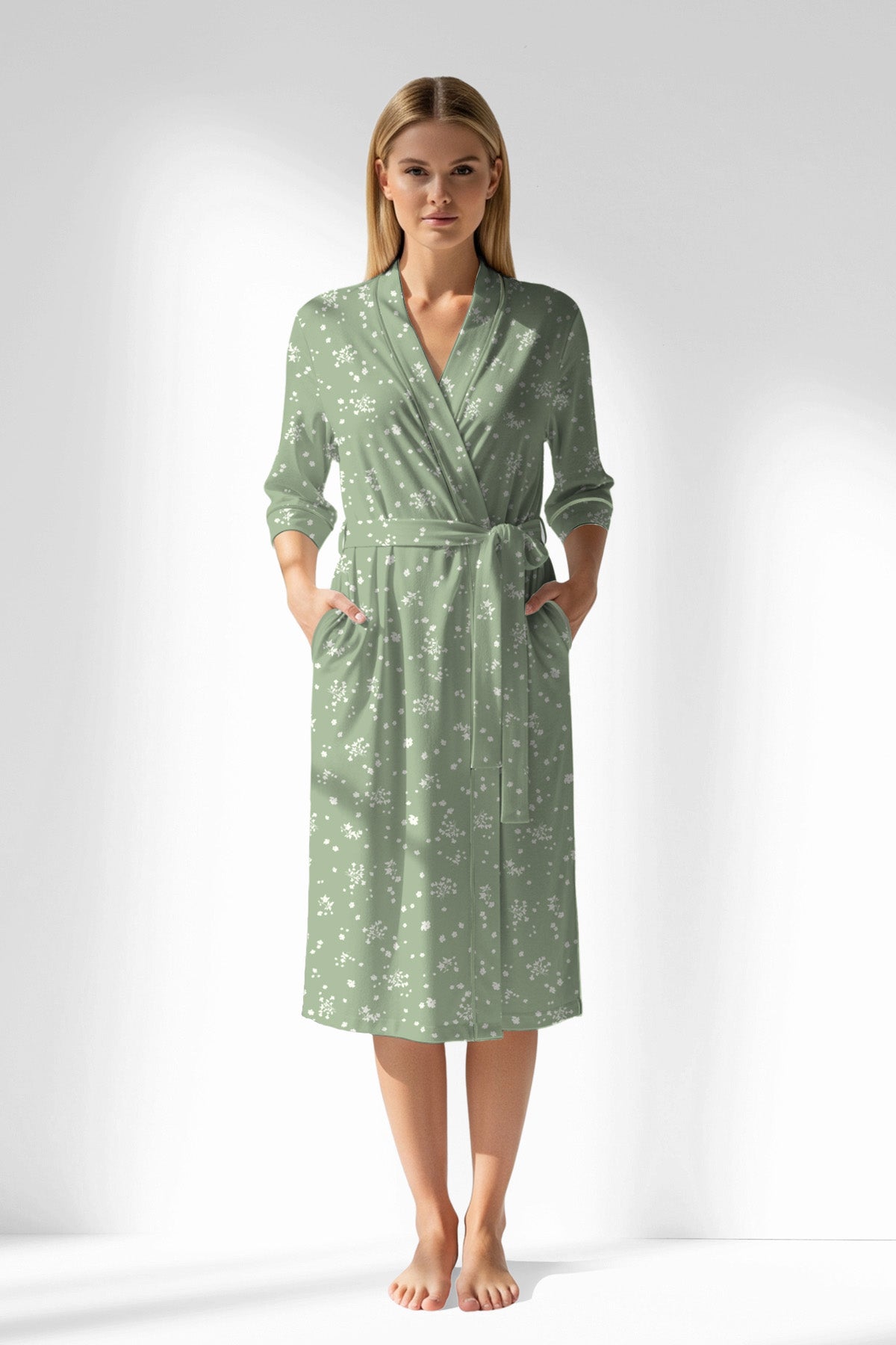 Woman Polyviscon Mirale Dressing Gown - ROTASYON - Image 1