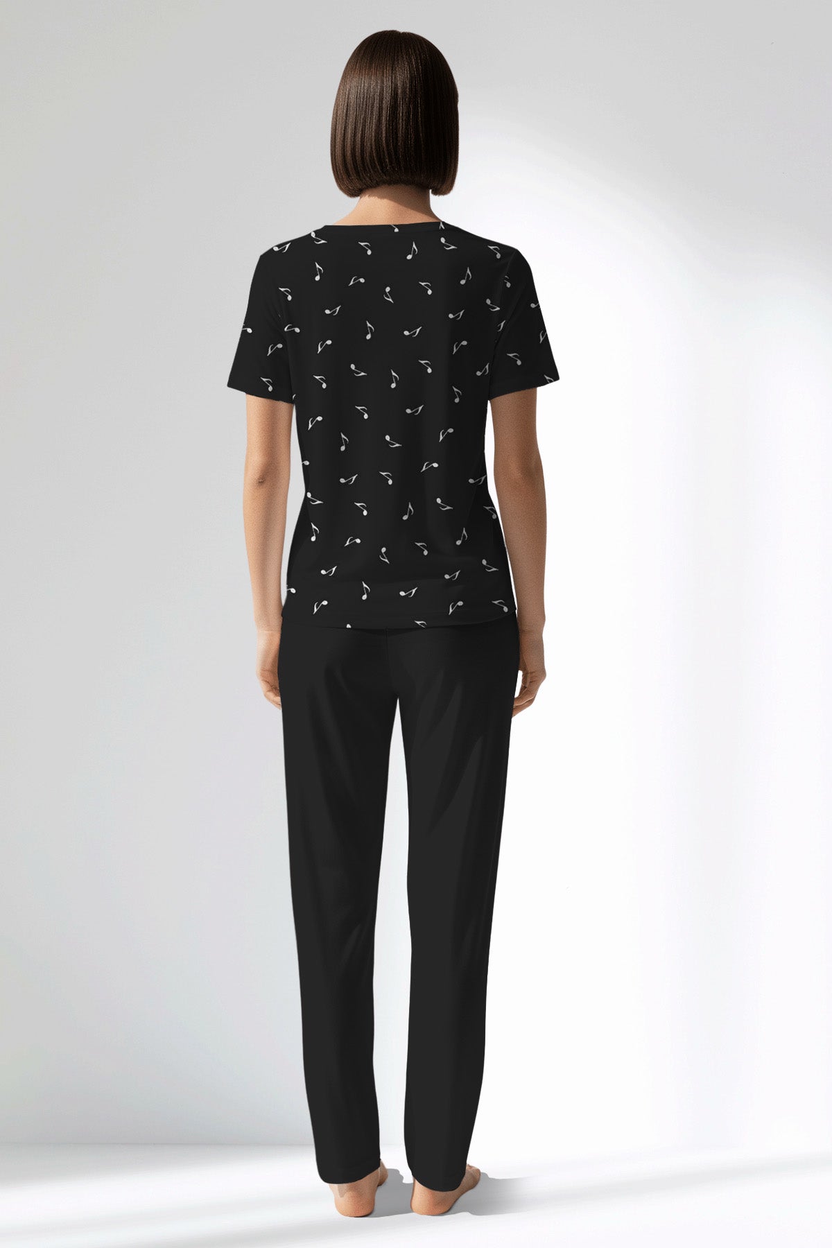 Woman Polyviscon Ritmica Pocket Detail Pyjama Set - ROTASYON - Image 3