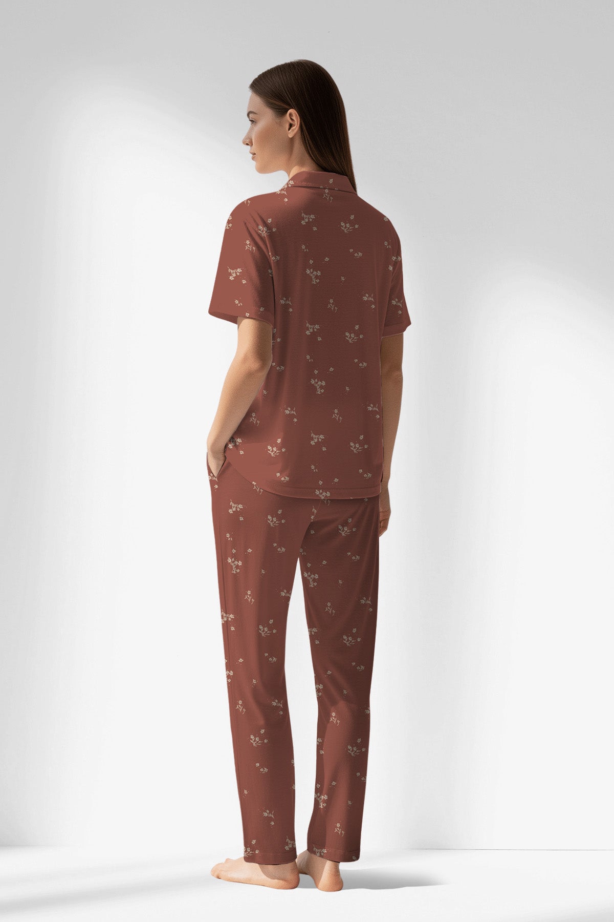 Woman Polyviscon Rosinia Buttoned Pyjama Set - ROTASYON - Image 3