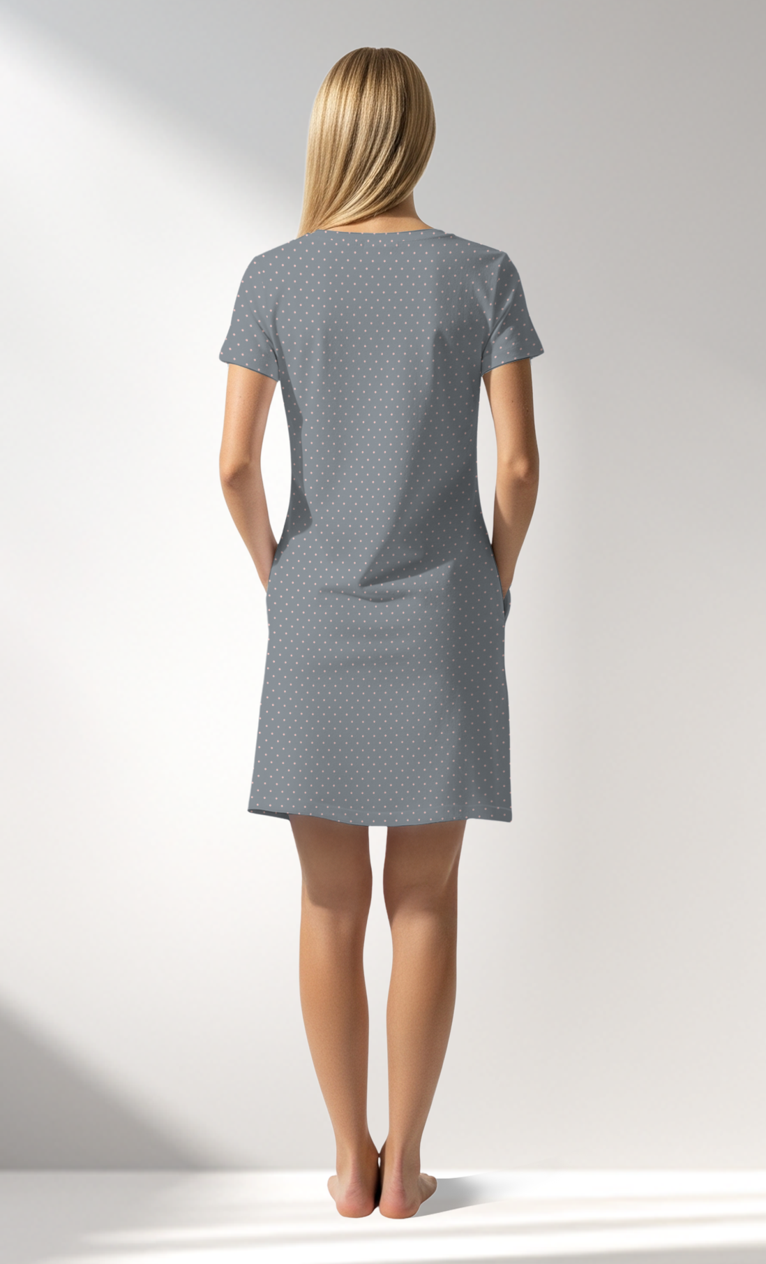 Woman Supreme Polka Pocket Detail Tunic - A-ROTASYON (GRI ZEMIN) - Image 3